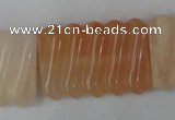 CPI156 15.5 inches 25*35mm carved rectangle pink aventurine jade beads