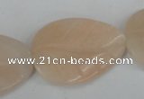 CPI158 15.5 inches 25*35mm carved leaf pink aventurine jade beads