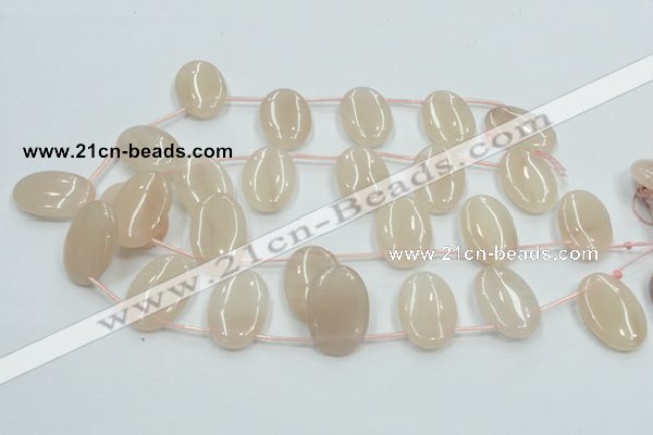 CPI17 15.5 inches 20*30mm top-drilled oval pink aventurine jade beads