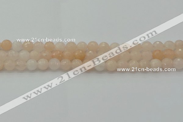 CPI211 15.5 inches 6mm faceted round pink aventurine jade beads