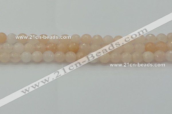 CPI212 15.5 inches 8mm faceted round pink aventurine jade beads