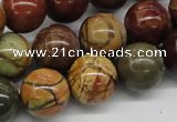 CPJ03 15.5 inches 16mm round picasso jasper beads wholesale