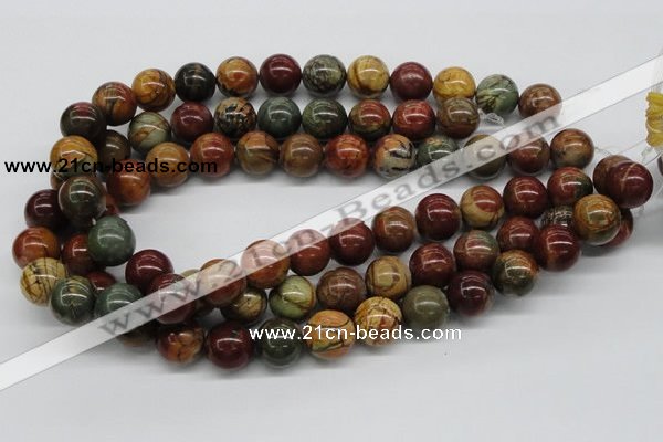 CPJ03 15.5 inches 16mm round picasso jasper beads wholesale