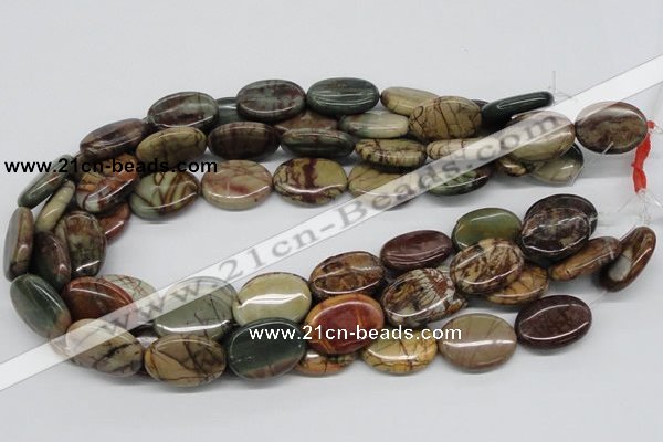 CPJ04 15.5 inches 18*25mm oval picasso jasper beads wholesale