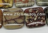 CPJ07 15.5 inches 25*25mm square picasso jasper beads wholesale