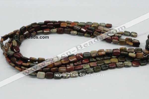 CPJ08 15.5 inches 8*10mm rectangle picasso jasper beads wholesale