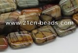 CPJ09 15.5 inches 12*16mm rectangle picasso jasper beads wholesale