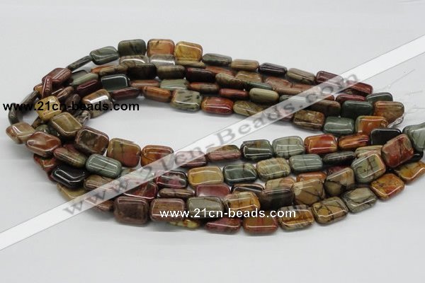 CPJ09 15.5 inches 12*16mm rectangle picasso jasper beads wholesale