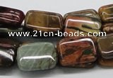 CPJ10 15.5 inches 13*18mm rectangle picasso jasper beads wholesale