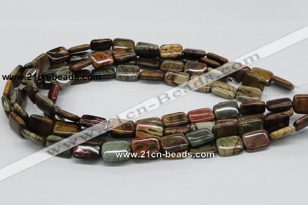 CPJ10 15.5 inches 13*18mm rectangle picasso jasper beads wholesale