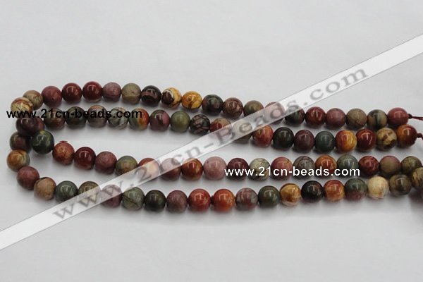 CPJ102 15.5 inches 8mm round picasso jasper gemstone beads wholesale