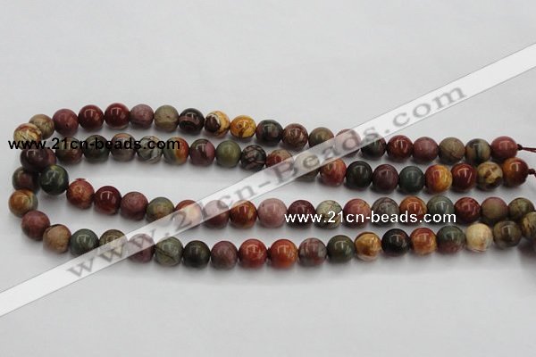 CPJ103 15.5 inches 10mm round picasso jasper gemstone beads wholesale