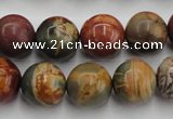 CPJ105 15.5 inches 14mm round picasso jasper gemstone beads wholesale