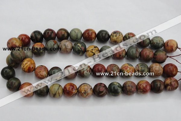 CPJ106 15.5 inches 16mm round picasso jasper gemstone beads wholesale