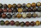 CPJ152 15.5 inches 6mm round picasso jasper gemstone beads