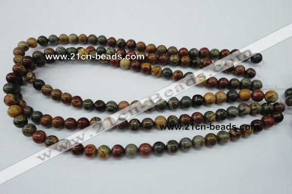 CPJ153 15.5 inches 8mm round picasso jasper gemstone beads