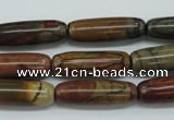 CPJ160 15.5 inches 8*25mm cylinder picasso jasper gemstone beads