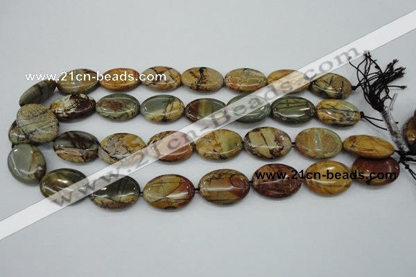 CPJ167 15.5 inches 18*25mm oval picasso jasper gemstone beads