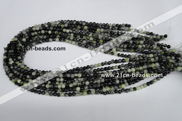 CPJ201 15.5 inches 4mm round green picasso jasper beads