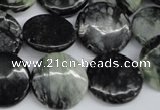 CPJ215 15.5 inches 18mm flat round green picasso jasper beads