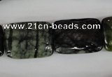 CPJ233 15.5 inches 18*25mm rectangle green picasso jasper beads