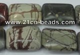 CPJ31 15.5 inches 18*25mm rectangle picasso jasper beads wholesale