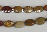 CPJ355 15.5 inches 8*12mm oval picasso jasper gemstone beads