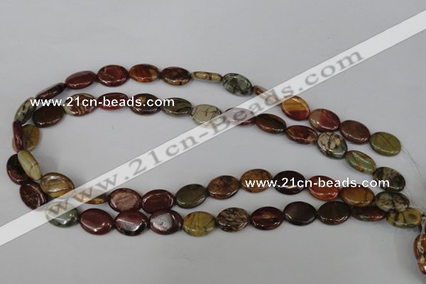 CPJ356 15.5 inches 12*16mm oval picasso jasper gemstone beads