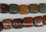 CPJ361 15.5 inches 12*12mm square picasso jasper gemstone beads