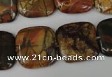 CPJ362 15.5 inches 20*20mm square picasso jasper gemstone beads