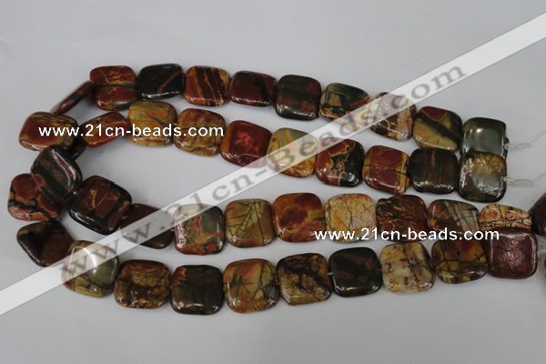 CPJ362 15.5 inches 20*20mm square picasso jasper gemstone beads