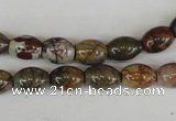 CPJ365 15.5 inches 8*10mm rice picasso jasper gemstone beads