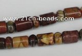 CPJ367 15.5 inches 5*8mm rondelle & 8*10mm tube picasso jasper beads