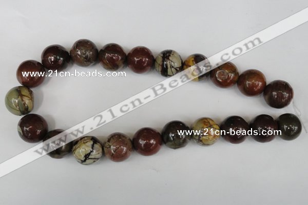 CPJ369 15.5 inches 20mm round picasso jasper gemstone beads