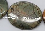 CPJ37 15.5 inches 40*50mm oval picasso jasper beads wholesale