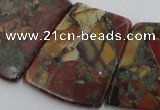 CPJ380 18*25mm - 26*32mm trapezoid picasso jasper & pyrite beads