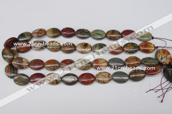 CPJ404 15 inches 15*20mm oval picasso jasper gemstone beads