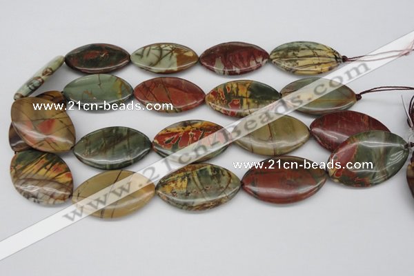 CPJ412 15 inches 25*40mm marquise picasso jasper gemstone beads