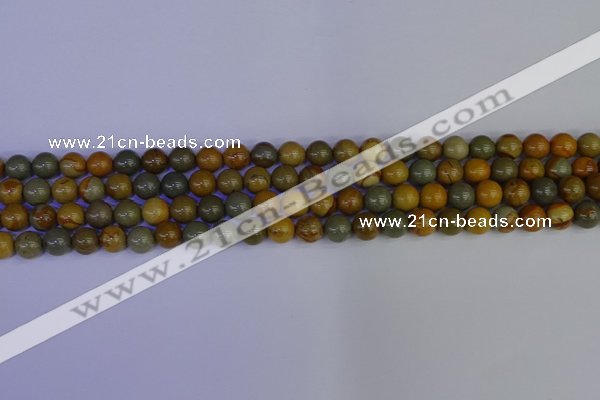 CPJ451 15.5 inches 6mm round wildhorse picture jasper beads