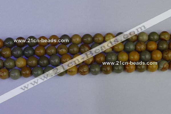 CPJ454 15.5 inches 12mm round wildhorse picture jasper beads