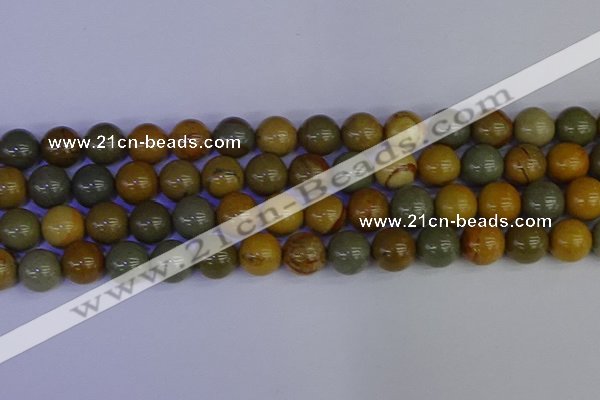 CPJ455 15.5 inches 14mm round wildhorse picture jasper beads