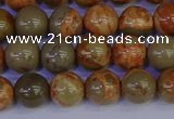 CPJ462 15.5 inches 8mm round African picture jasper beads