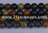 CPJ470 15.5 inches 4mm round black picasso jasper beads wholesale