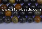 CPJ471 15.5 inches 6mm round black picasso jasper beads wholesale