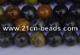 CPJ472 15.5 inches 8mm round black picasso jasper beads wholesale