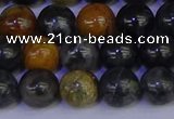 CPJ473 15.5 inches 10mm round black picasso jasper beads wholesale