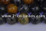 CPJ474 15.5 inches 12mm round black picasso jasper beads wholesale