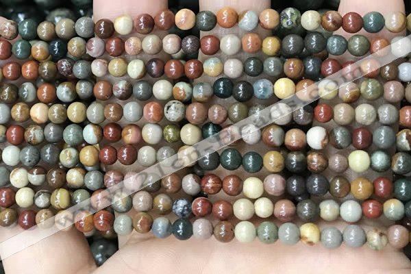 CPJ480 15.5 inches 4mm round polychrome jasper beads wholesale