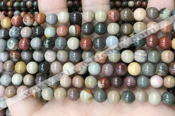 CPJ481 15.5 inches 6mm round polychrome jasper beads wholesale