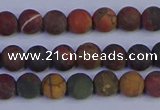 CPJ501 15.5 inches 6mm round matte picasso jasper beads wholesale